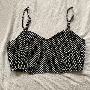 Reformation crop tank top cami black dot print 0